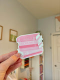 Pink Book Stack Sticker
